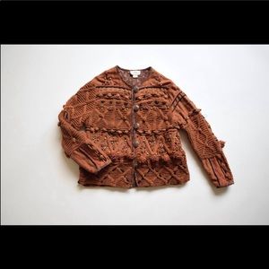 Rust Orange Pom Pom Sweater